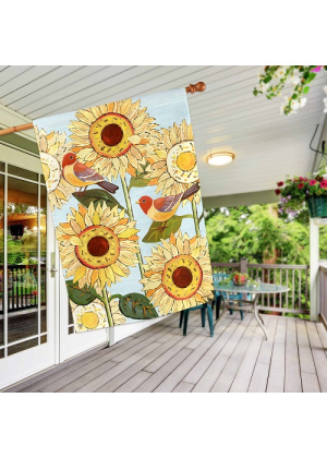 Sunflower Blooms House Flag Image