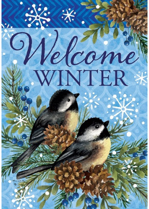 Winter Chickadees Flag | Winter Flags | Bird Flags | Cool Flags