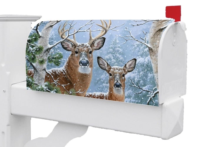 Winter Whitetail Mailbox Cover Winter Whitetail Mailbox Cover | Mailbox Covers | MailWraps