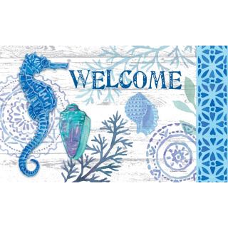 Blue Seahorse Doormat | Decorative Doormat | MatMate | Door Mat