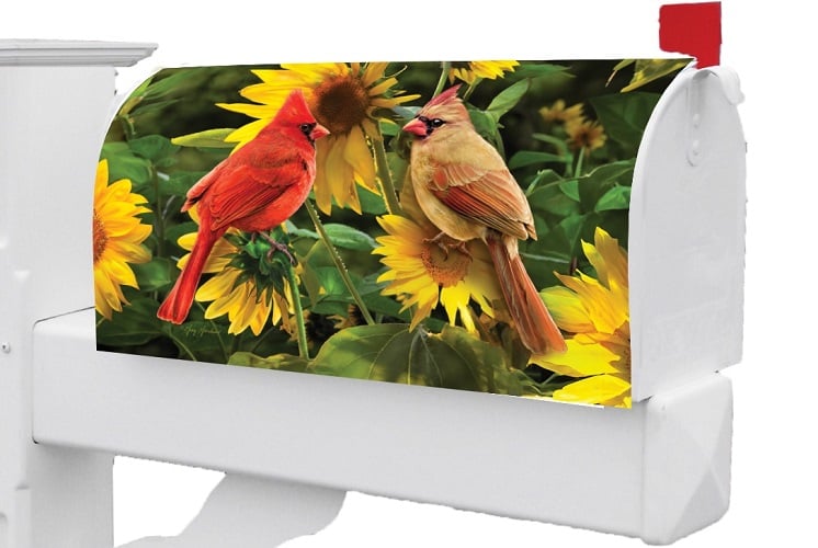 Cardinal Couple Mailbox Cover Cardinals Mailbox Cover | Mailbox Wrap | Mailbox Cover | Mailwrap