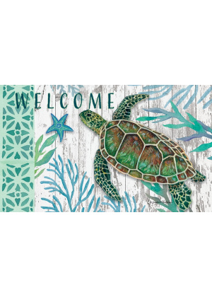 Sea Green Turtle Doormat | Decorative Doormats | MatMates