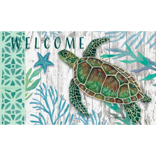 Sea Green Turtle Doormat | Decorative Doormats | MatMates
