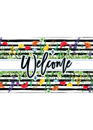 Wildflower Stripes Doormat | Decorative Doormats | MatMates