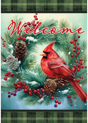 Cardinal Wreath Flag | Christmas Flags | Holiday Flags | Cool Flag