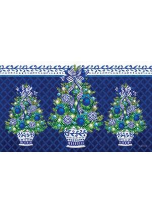 Chinoiserie Christmas Tree Doormat | Decorative Doormats