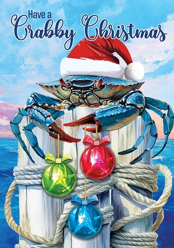 Crabby Christmas Flag Crabby Christmas Flag | Christmas Flags | Double Sided Flags
