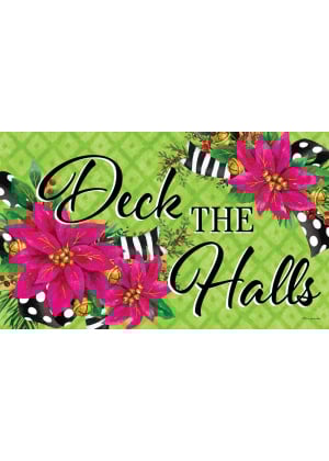 Elegant Poinsettia Doormat | Decorative Doormats | MatMates