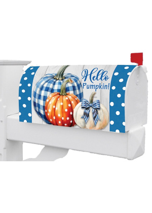 Gingham Pumpkin Stack Mailbox Cover | Mailbox Cover | Mailwrap