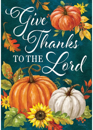 Give Thanks Pumpkins Flag | Two Sided Flag | Thanksgiving Flags