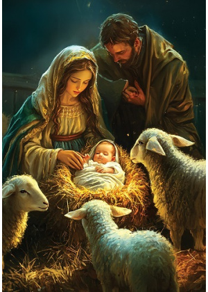 Nativity With Sheep Flag | House Flag | Christmas Flag | Cool Flag
