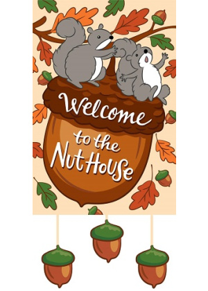 Nut House Flag | Applique Flags | Fall Flag | Garden Flags