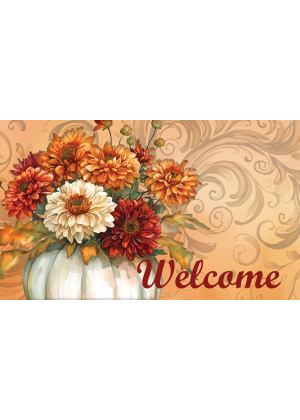 Pumpkin Mums Doormat | Decorative Doormats | MatMates
