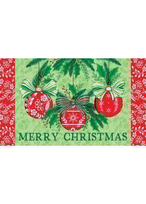 Red Ornaments Doormat | Decorative Doormats | MatMates
