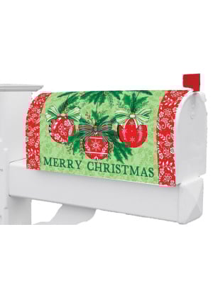 Red Ornaments Mailbox Cover | Mailbox Covers | Mailbox Wraps