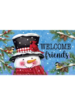 Snowman & Birds Doormat | Decorative Doormats | MatMates