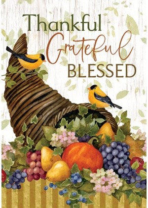 Thankful Cornucopia Flag | Two Sided Flag | Thanksgiving Flags