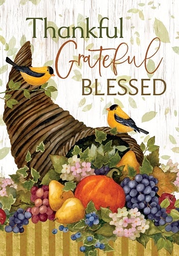 Thankful Cornucopia Flag | Two Sided Flag | Thanksgiving Flags