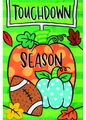 Touchdown Season Flag | Applique Flags | Fall Flag | Garden Flags