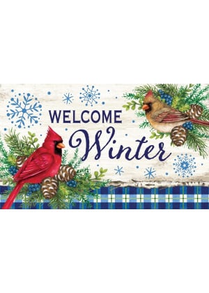 Winter Cardinals Doormat | Decorative Doormats | MatMates