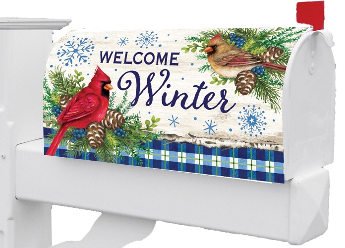 Winter Cardinals Mailbox Cover | Mailbox Covers | MailWraps