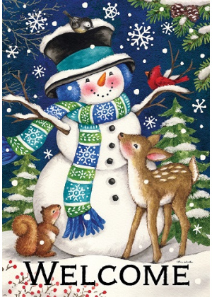 Woodland Snowman Flag | Snowman Flag | Winter Flag | Cool Flag