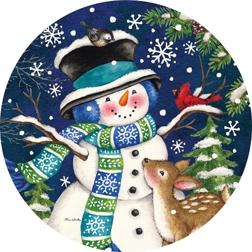 Woodland Snowman Stepping Stone
