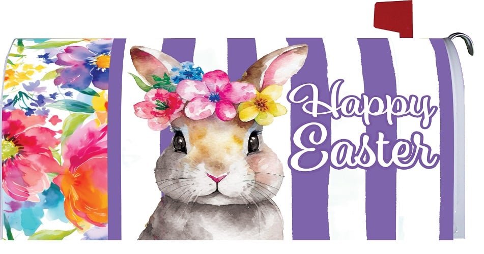 Floral Bunny Mailbox Cover | Mailbox Covers | Mail Wraps