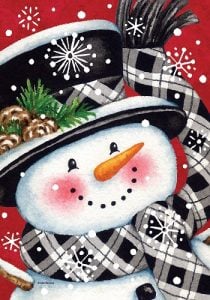 Black Red Snowman Flag